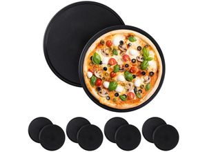 4052025292706 - 10 x Pizzablech rund antihaftbeschichtet Pizza & Flammkuchen Carbonstahl Pizzaform ∅ 32 cm Pizzabackblech grau