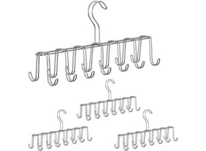4052025293505 - Relaxdays - 4 x Gürtelhalter Krawattenhalter aus Metall platzsparend je 14 Haken Krawatten & Gürtel Kleiderschrank silber 4052025293505 - Relaxdays - 4 x Gürtelhalter Krawattenhalter aus Metall platzsparend je 14 Haken Krawatten & Gürtel Kleiderschrank silber