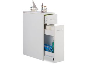 4052025295998 - Nischenschrank 2 Schubladen für Bad Küche Wohnzimmer platzsparendes Nischenregal hbt 615x20x45 cm weiß - Relaxdays