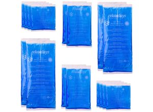 4052025297886 - 16 x Kühlpads Gel im Set Erste Hilfe Kühlpacks wiederverwendbar 3 Größen Kalt-Warm Mehrfachkompressen Sport blau