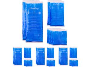 4052025297893 - Relaxdays - 32 x Kühlpads Gel im Set Erste Hilfe Kühlpacks wiederverwendbar 3 Größen Kalt-Warm Mehrfachkompressen Sport blau