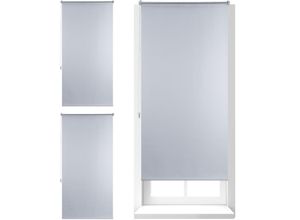 4052025303815 - Relaxdays - 3 x Thermo Verdunklungsrollo Hitzeschutz Fenster Seitenzugrollo Klemmfix ohne bohren 80x160 Stoff 76 cm weiß