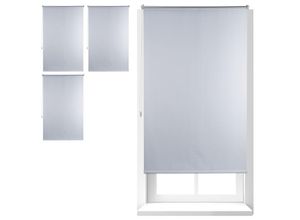 4052025303952 - Relaxdays - 4 x Thermo Verdunklungsrollo Hitzeschutz Fenster Seitenzugrollo Klemmfix ohne bohren 100x160 Stoff 96cm weiß