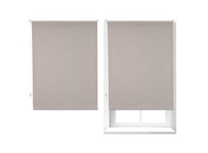 4052025304317 - 2 x Thermorollo blickdicht Verdunkelungsrollo Thermobeschichtung Gesamt 80x160 cm Stoffbreite 76 cm braun