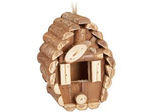 4052025310035 - Mini Vogelhaus zum Aufhängen unbehandeltes Holz Balkon Terrasse Gartendeko Nistkasten 245x11x8cm natur - Relaxdays