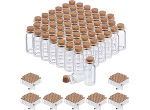 4052025311155 - 480 x Glasfläschchen mit Korken Mini Fläschchen für Öl Gewürze Kräuter Sand 10 ml Deko Fäschchen transparent