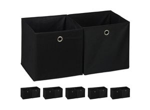 4052025312732 - Relaxdays - 12 x Aufbewahrungsbox Stoff quadratisch Aufbewahrung für Regal Stoffbox in Würfelform HxBxT 30 x 30 x 30 cm schwarz