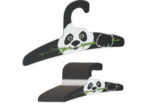 4052025313944 - Relaxdays - Kinderkleiderbügel 20er Set Panda Design Mädchen & Jungen schmale Kinderbügel recycelter Karton schwarz