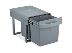 4052025315429 - Einbaumülleimer 2-fach auziehbarer Küchenmülleimer für Unterschrank 2x15 Liter 346 x 34 x 518 cm grau - Relaxdays