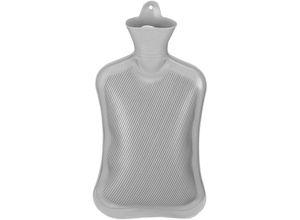 4052025315658 - Wärmflasche ohne Bezug langlebig sichere Wärmeflasche 2 l Bettflasche geruchsneutraler Naturgummi grau - Relaxdays
