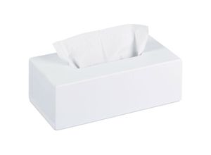 4052025321369 - Kosmetiktuchbox aus Bambus Box für Kosmetik- & Taschentücher Tücherbox nachfüllbar Taschentuchbox weiß - Relaxdays