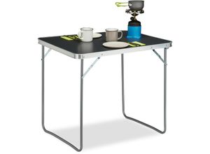 4052025325510 - Campingtisch klappbar Aluminium mdf Klapptisch Camping klein leicht hbt 70 x 80 x 60 cm silber grau - Relaxdays