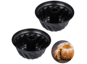 4052025328191 - 2 x Gugelhupfform Marmor- & Rührkuchen antihaftbeschichtet Ø 25 cm Carbonstahl runde Napfkuchenform schwarz