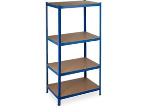 4052025330583 - Relaxdays Schwerlastregal Traglast 1060 kg 4 Ebenen zum Stecken Keller Garage Stahl HxBxT 180x90x60 cm blau