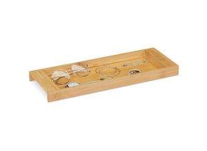 4052025338770 - Bambus Ablage Bad Tablett für Uhren Schmuck & Parfüm Taschenleerer Dekoschale hbt 3 x 40 x 15 cm natur - Relaxdays