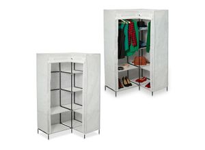 4052025340124 - Relaxdays - 2 x Eckkleiderschrank 3 Generation 8 Ablagen und 2 Kleiderstangen Stecksystem mit 2 Türen hbt 169x100x83 cm weiß