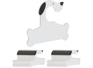 4052025348236 - Relaxdays - 40 x Baby Kleiderbügel Hunde Design Kleiderbügel für Mädchen & Jungen schmale Babybügel recycelter Karton weiß