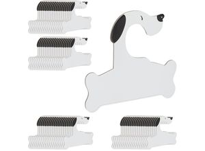 4052025348250 - Relaxdays - 80 x Baby Kleiderbügel Hunde Design Kleiderbügel für Mädchen & Jungen schmale Babybügel recycelter Karton weiß