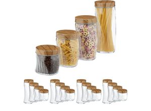 4052025348588 - Relaxdays - 20 x Vorratsglas 600 1000 1500 2000 ml Schraubglas für Müsli Pasta Reis mit Schraubdeckel Metall transparent