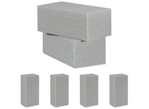 4052025351458 - Relaxdays - 6 x Steckschaum für Trockenblumen Steckziegel Trockensteckschaum Blumengestecke HxBxT 75 x 20 x 10 cm grau