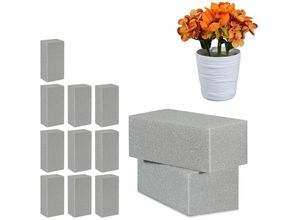 4052025351496 - Relaxdays - 12 x Steckschaum für Trockenblumen Steckziegel Trockensteckschaum Blumengestecke HxBxT 8 x 225 x 105 cm grau