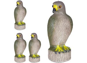 4052025351564 - Relaxdays - 4 x Vogelschreck Adler sitzend Stellen & Hängen Dekofigur Taubenschreck für Garten Balkon Terrasse braun