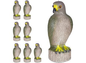 4052025351588 - Relaxdays - 8 x Vogelschreck Adler sitzend Stellen & Hängen Dekofigur Taubenschreck für Garten Balkon Terrasse braun