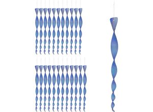 4052025352110 - Relaxdays - 24 x Vogelabwehr Spirale reflektierend Vogelvertreiber Balkon & Garten Windspirale 40 cm lang Vogelschreck blau