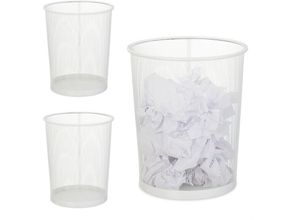 4052025362522 - Relaxdays - 3 x Papierkorb Büro & Jugendzimmer offen rund Drahtgeflecht Papiermülleimer Metall HxD 35 x 295 cm weiß