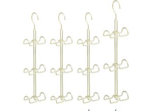 4052025370060 - Relaxdays - 4 x Handtaschenbügel 6 Haken platzsparende Handtaschen Aufbewahrung Taschenhaken Metall Taschenhalter gold