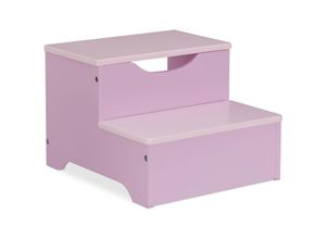 4052025375249 - Tritthocker Kinder Trittschemel mit 2 Stufen 25 cm hoch Bad mdf Kindertritt für Waschbecken lila rosa - Relaxdays