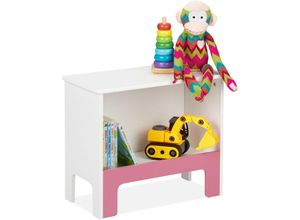 4052025377632 - Relaxdays Kinderregal 1 Fach HxBxT 405x48x24 cm für Bücher & Spielsachen Spielzeugregal Kinderzimmer weiß rosa