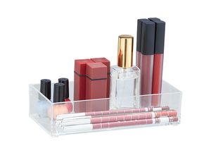 4052025378615 - Relaxdays - Schubladen Organizer Make Up Schmink- u Schreibtisch Büro Küche Kunststoff hbt 5x19x95 cm transparent