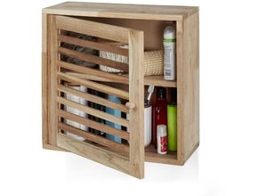 4052025379155 - Wandschrank Walnuss 2 Fächer Magnetverschluss Hängeschrank Badezimmer Küche hbt 42 x 42 x 18 cm natur - Relaxdays