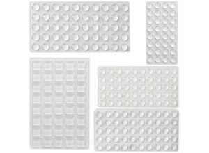 4052025379728 - Gummipuffer 222er Set selbstklebend Anschlagpuffer in 5 Größen Gumminoppen für Glasplatten transparent - Relaxdays