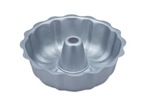 4052025380410 - Gugelhupfform Marmor- und Rührkuchen antihaftbeschichtet ø 24 cm runde Napfkuchenform Carbonstahl silber - Relaxdays