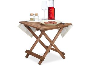 4052025386467 - Klapptisch aus Holz für Wohnzimmer Balkon & Terrasse tragbar stabil Beistelltisch hbt 50x50x50 cm braun - Relaxdays