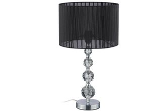 4052025388782 - Relaxdays - Tischlampe Nachttischlampe im Kristalldesign HxD 54 x 295 cm E27 Fassung Tischleuchte mit Schirm schwarz