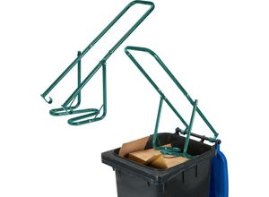 4052025392246 - Müllpresse für die Mülltonne 2er Set Stahl manueller Müllverdichter Hausmüll Restmüll Plastik grün - Relaxdays