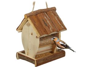 4052025392758 - Relaxdays - Vogelfutterhaus Wildvogel Futterstelle zum Aufhängen hbt 20 x 155 x 13 cm Vogelhäuschen aus Holz natur