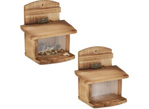 4052025392819 - Relaxdays - Eichhörnchen Futterhaus 2er Set gebranntes Holz Eichhörnchenhaus mit Klappe & Scheibe zum Aufhängen natur 4052025392819 - Relaxdays - Eichhörnchen Futterhaus 2er Set gebranntes Holz Eichhörnchenhaus mit Klappe & Scheibe zum Aufhängen natur