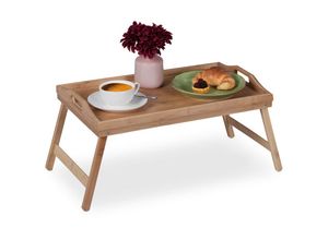 4052025393250 - Betttablett klappbar Essenstablett mit Füßen Frühstück im Bett Bambus & mdf HxBxT 25 x 60 x 30 cm natur - Relaxdays