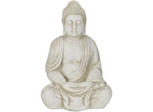 4052025395094 - Relaxdays - xxl Buddha Figur großer Gartenbuddha sitzend 70 cm hoch wetterfest & frostsicher Garten Dekofigur creme