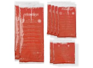 4052025395674 - Kühlpads 8er Set 3 Größen Kalt Warm Kompressen Kühlpacks Gel wiederverwendbare Gelkühlkompressen rot - Relaxdays