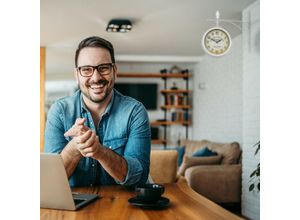 4052025395810 - Bahnhofsuhr doppelseitig New York Retro Batterie analog Wanduhr Vintage Deko HxBxT 34 x 35 x 10 cm weiß - Relaxdays