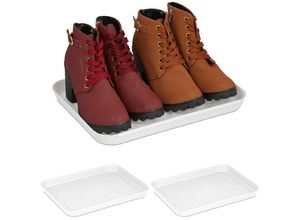 4052025396640 - Schuhabtropfschale 3er Set Unterlage für nasse Schuhe hbt 3 x 35 x 27 cm Schuhablage Kunststoff weiß - Relaxdays 4052025396640 - Schuhabtropfschale 3er Set Unterlage für nasse Schuhe hbt 3 x 35 x 27 cm Schuhablage Kunststoff weiß - Relaxdays