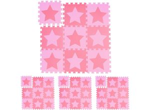 4052025402181 - 36 tlg Puzzlematte Sterne 72 Puzzleteile EVA Schaumstoff schadstofffrei Spielunterlage 32 m² rosa-pink