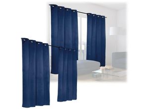 4052025404697 - Relaxdays - 4 x Vorhang HxB 245x135 cm Übergardine blickdicht & lichtundurchlässig Schlafzimmer Verdunkelungsvorhänge blau 4052025404697 - Relaxdays - 4 x Vorhang HxB 245x135 cm Übergardine blickdicht & lichtundurchlässig Schlafzimmer Verdunkelungsvorhänge blau
