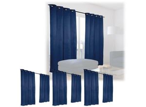 4052025404710 - 8 x Vorhang HxB 245x135 cm Übergardine blickdicht & lichtundurchlässig Schlafzimmer Verdunkelungsvorhänge blau