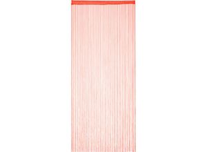 4052025405885 - 1 x Fadenvorhang 90x245 cm Tunneldurchzug kürzbar Fadenstore für Türen & Fenster Fadengardine waschbar rot